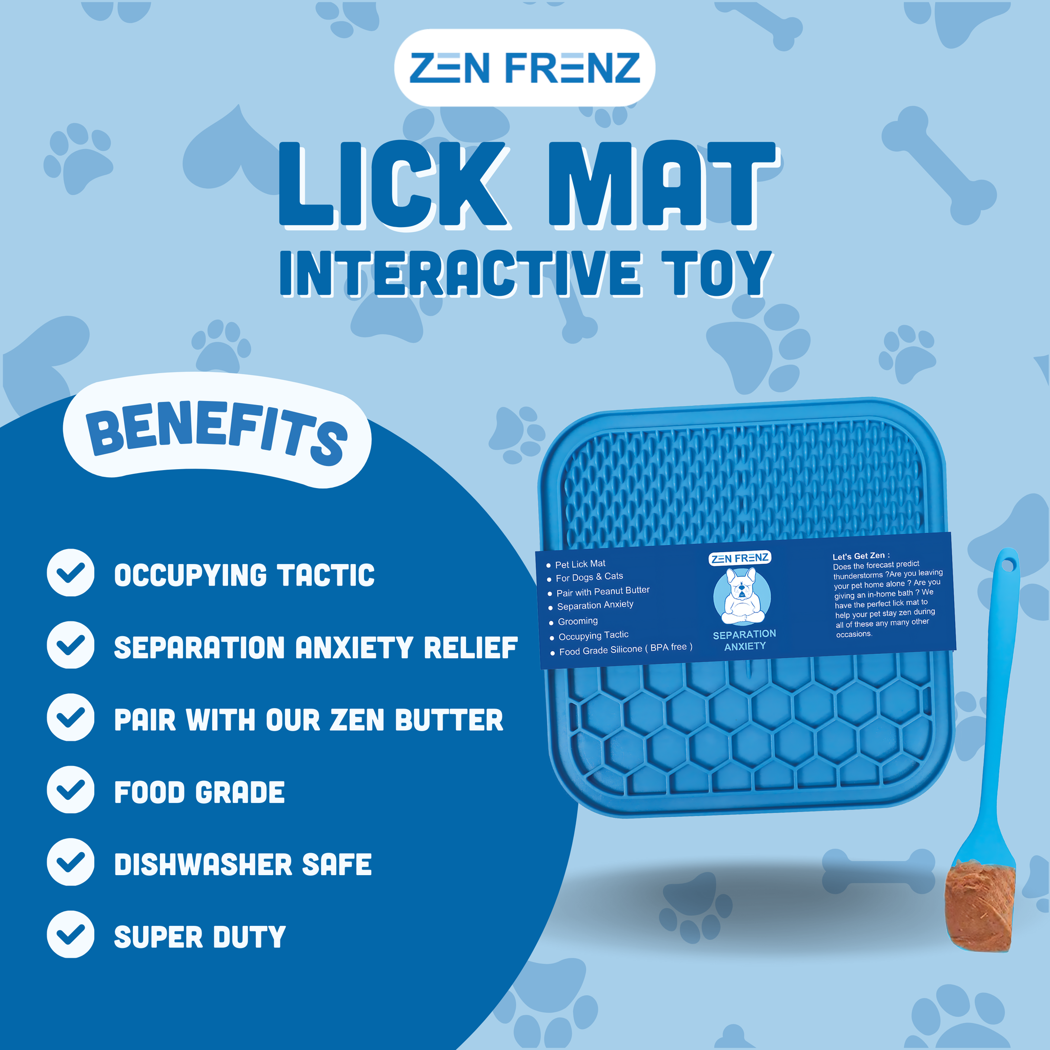 【ゲンママ】 Collecte De Zikzin フロアマット大中セット Zen Frenz - Pet Lick Mat