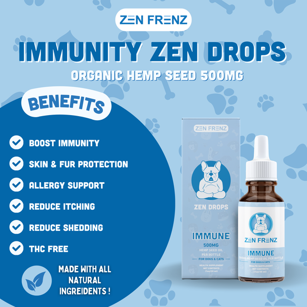 Zen Drops - IMMUNITY - 500MG HEMP SEED - (non-CBD)
